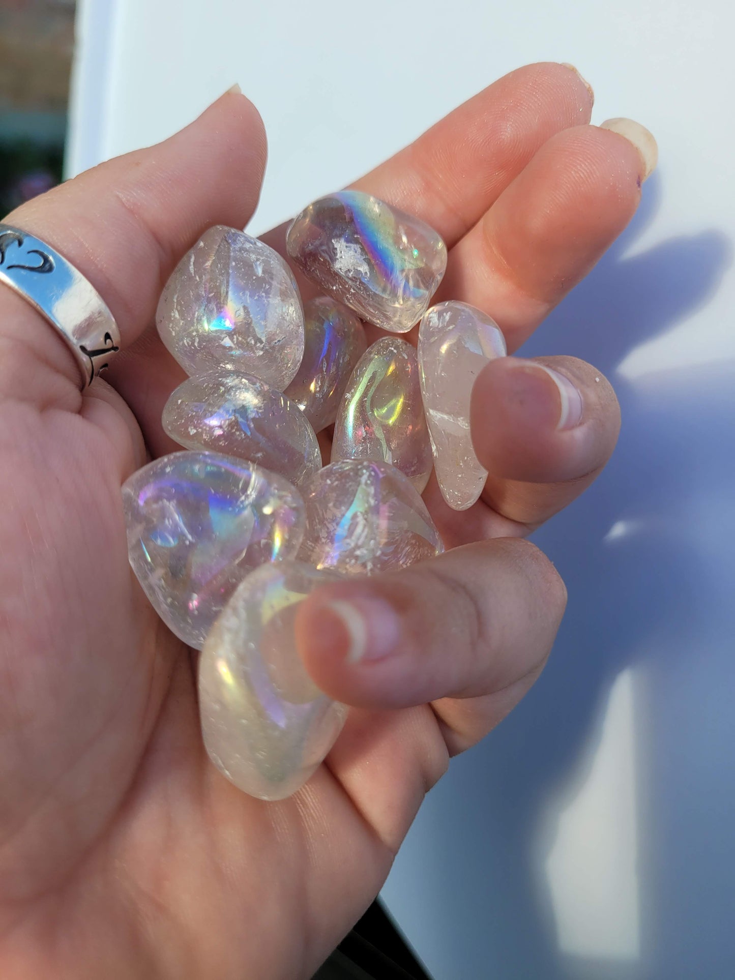 Angel Aura Clear Quartz Tumble