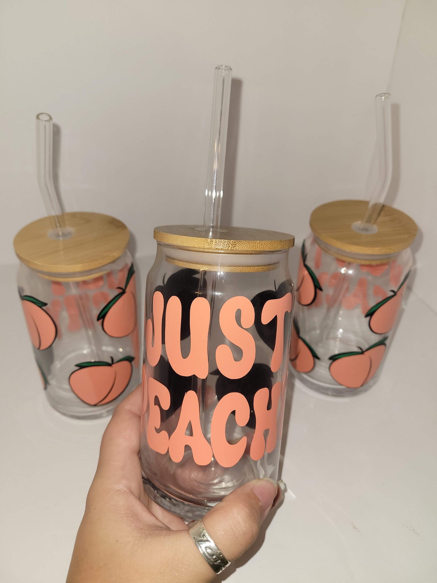 Just Peachy Glass Cup