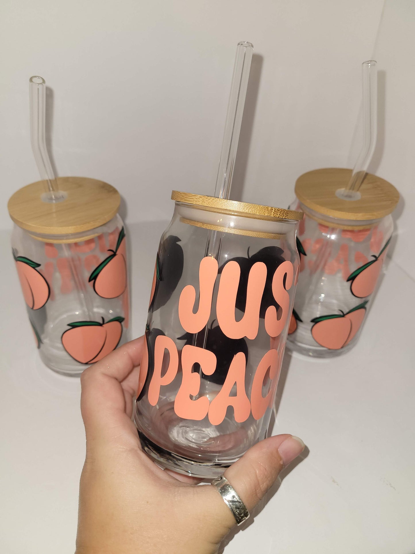 Just Peachy Glass Cup