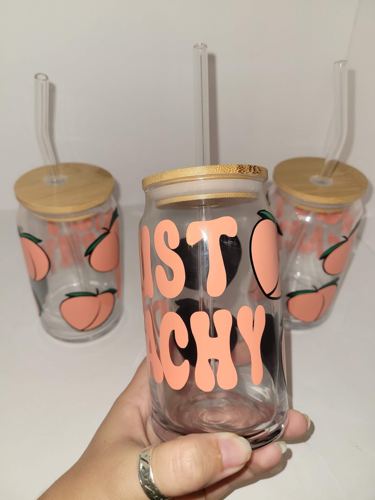 Just Peachy Glass Cup