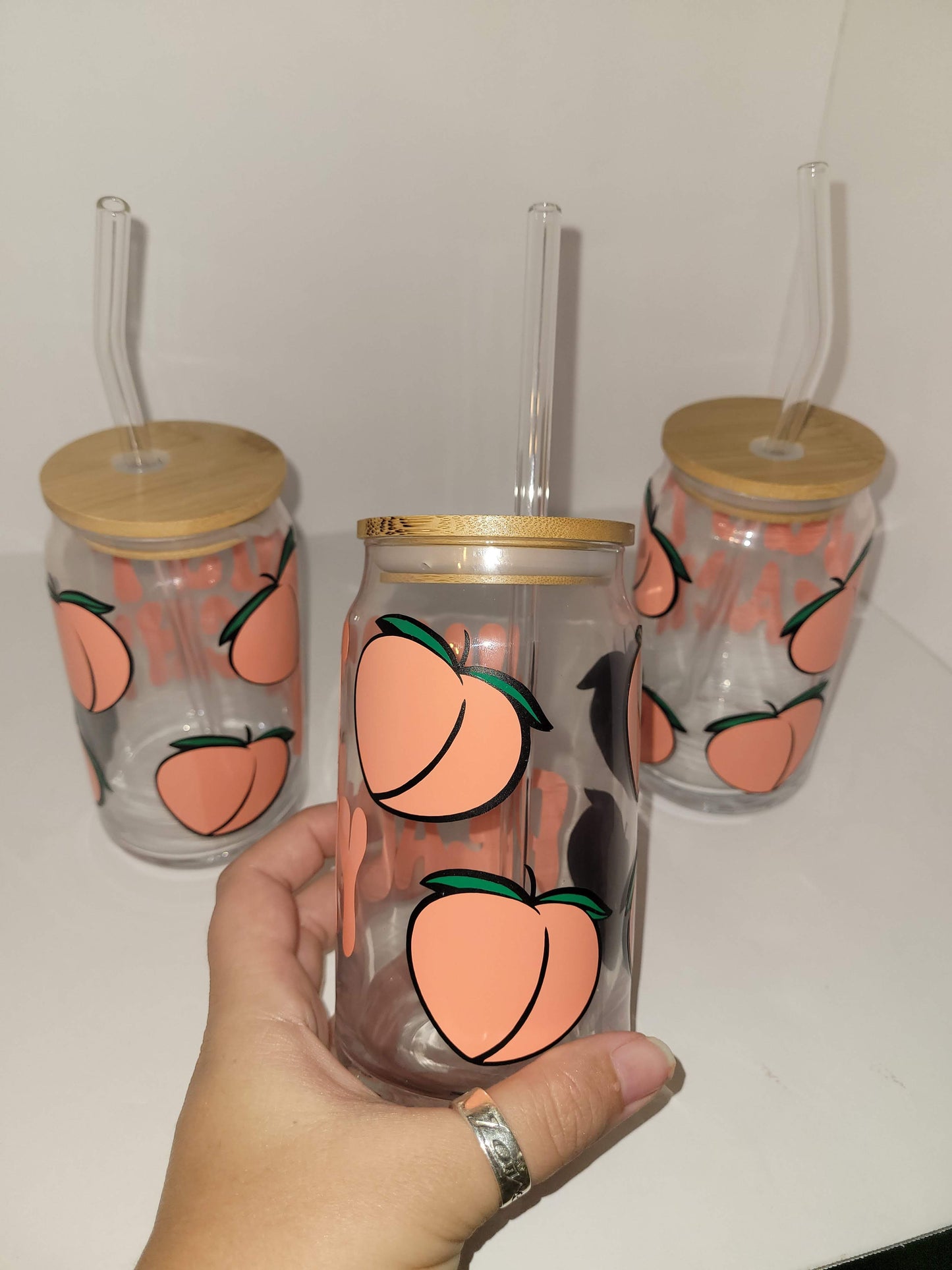 Just Peachy Glass Cup