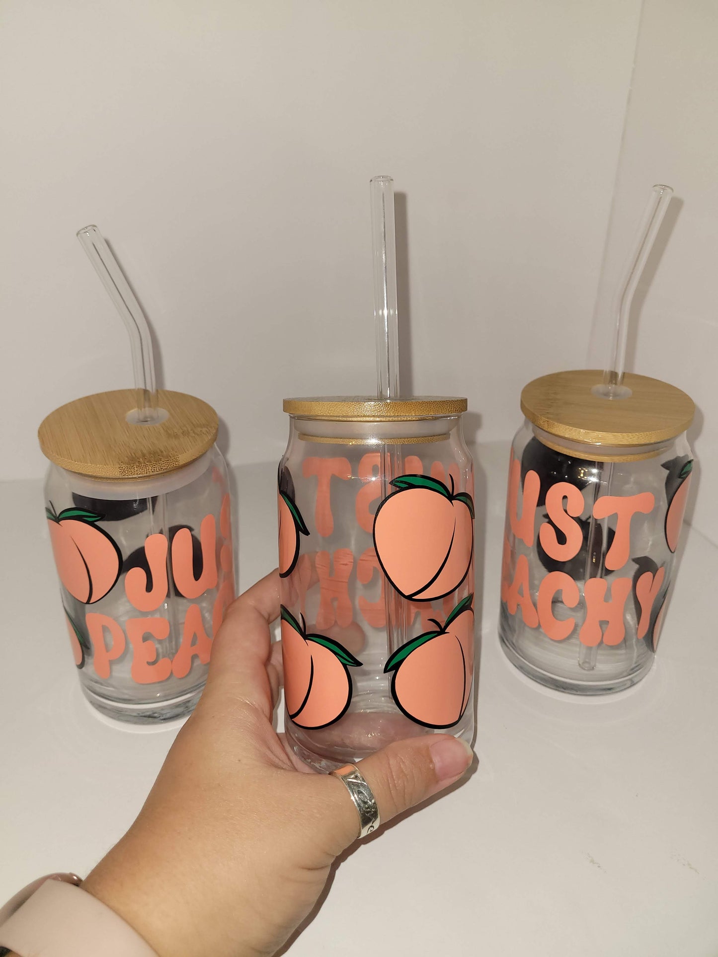 Just Peachy Glass Cup