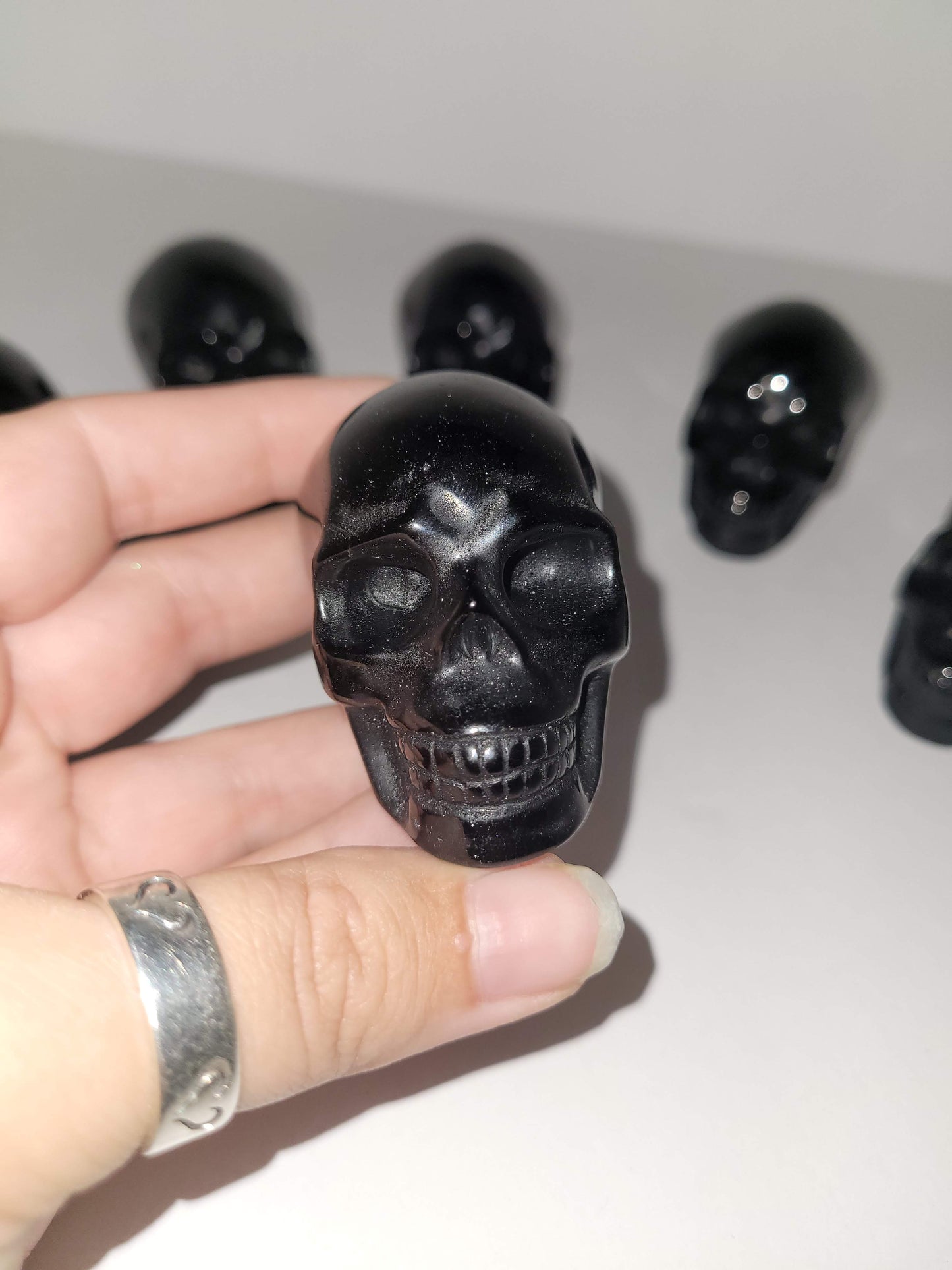 Black Obsidian Skull Carving