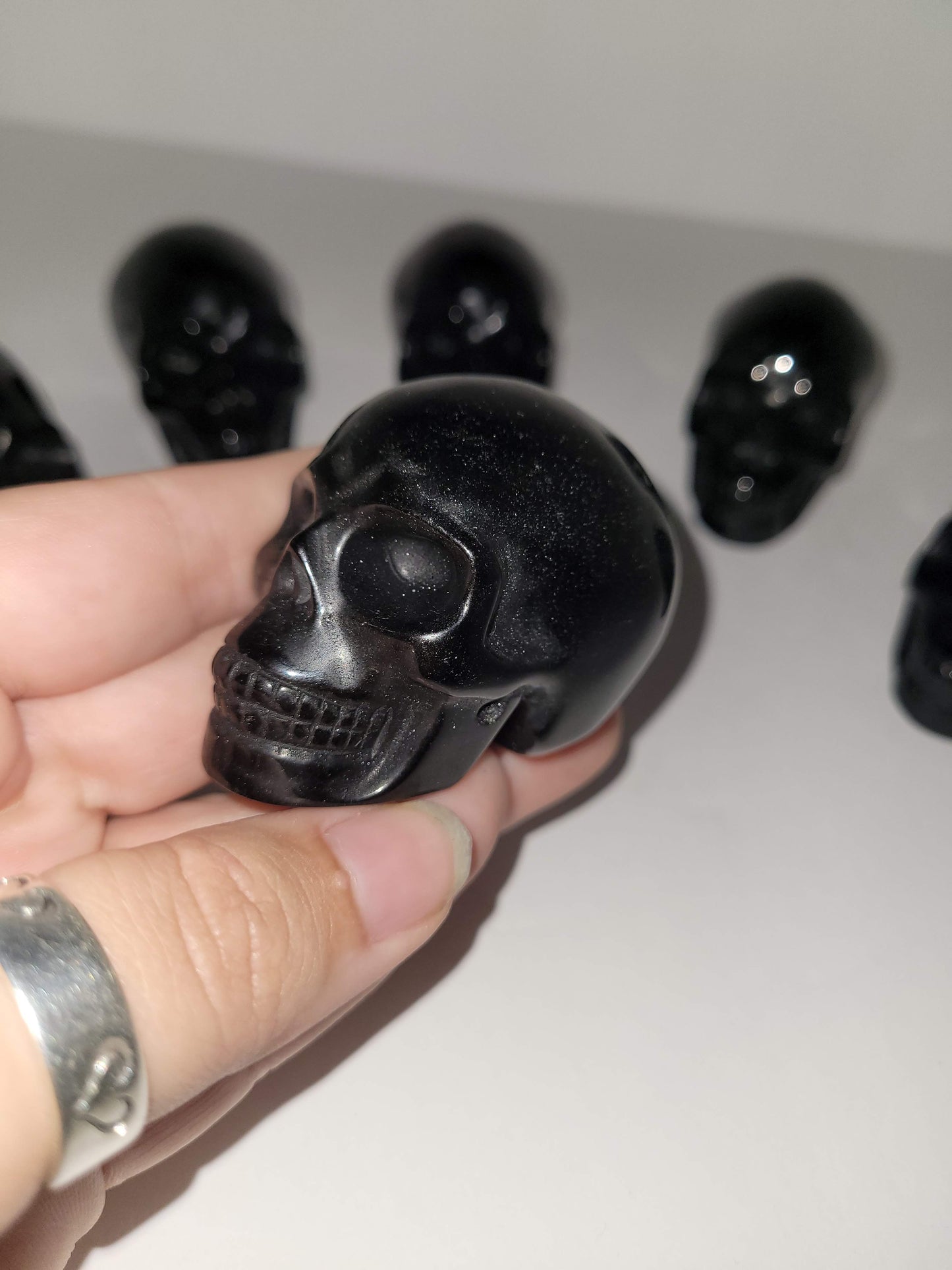 Black Obsidian Skull Carving