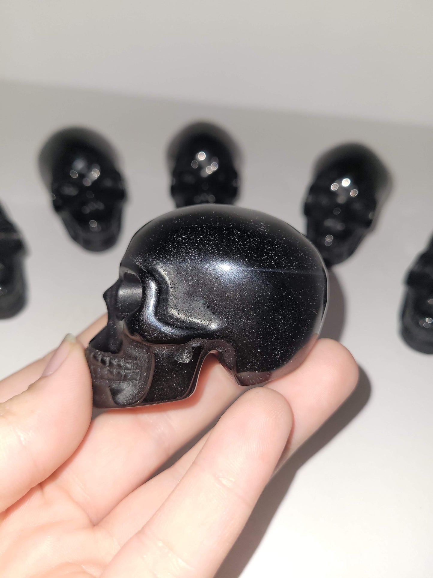 Black Obsidian Skull Carving