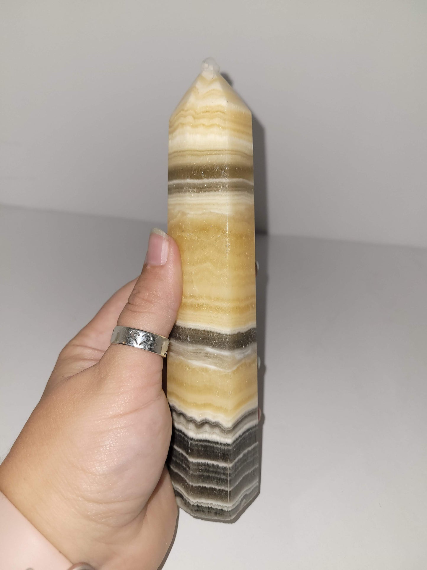 Black Banded Orange Calcite Tower