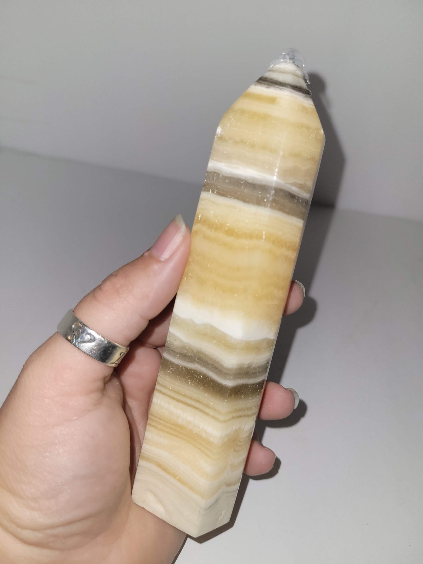 Black Banded Orange Calcite Tower
