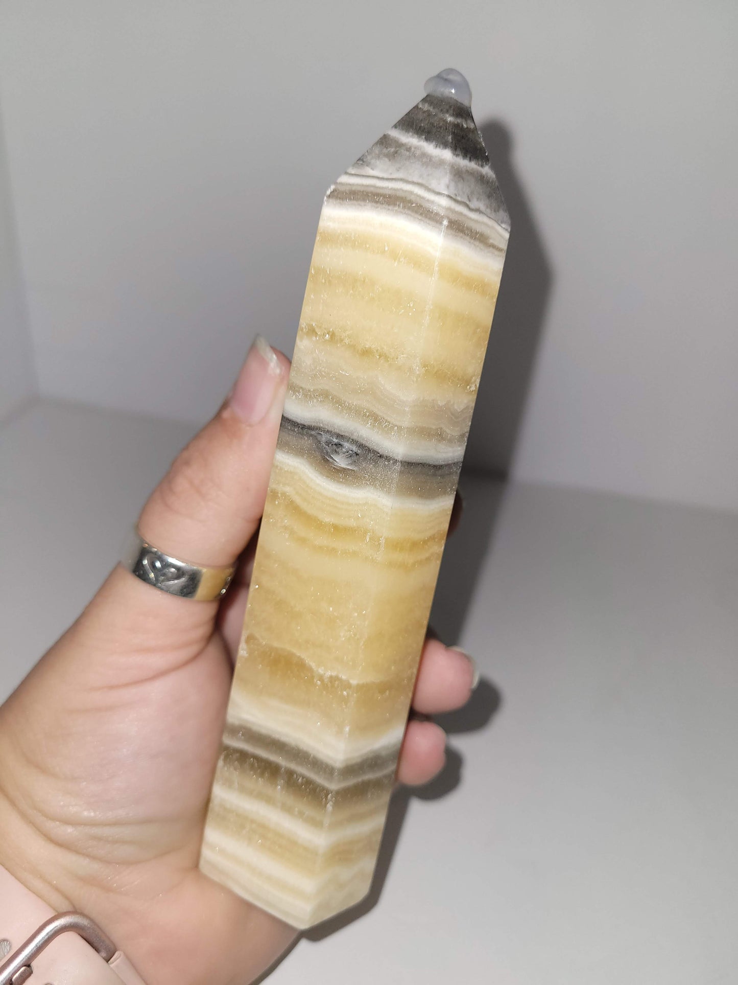 Black Banded Orange Calcite Tower