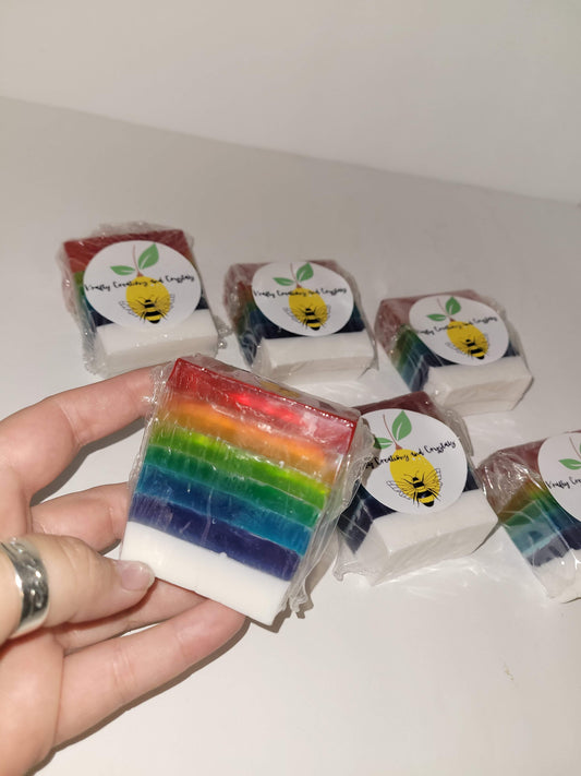 Rainbow Colored Honey Soap Bar (Rainbow Candy)