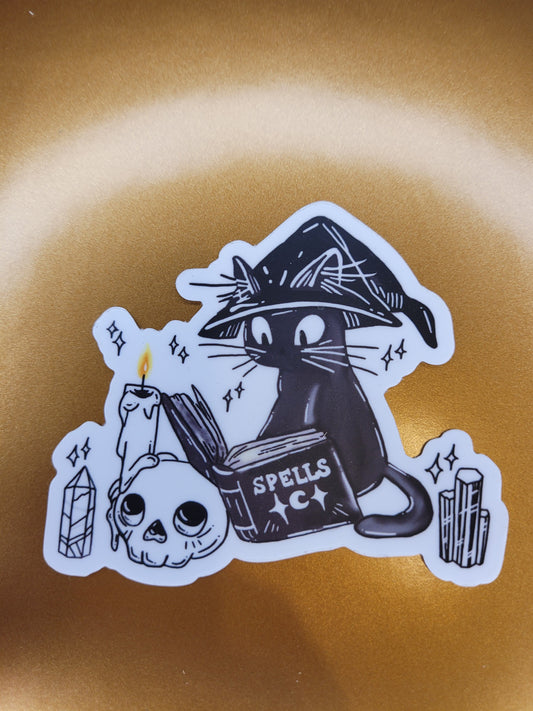 Spell Book Kitty Sticker