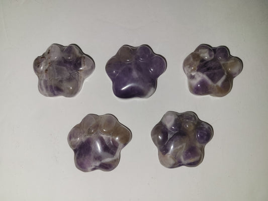 Chevron Amethyst Cat Paw Carving