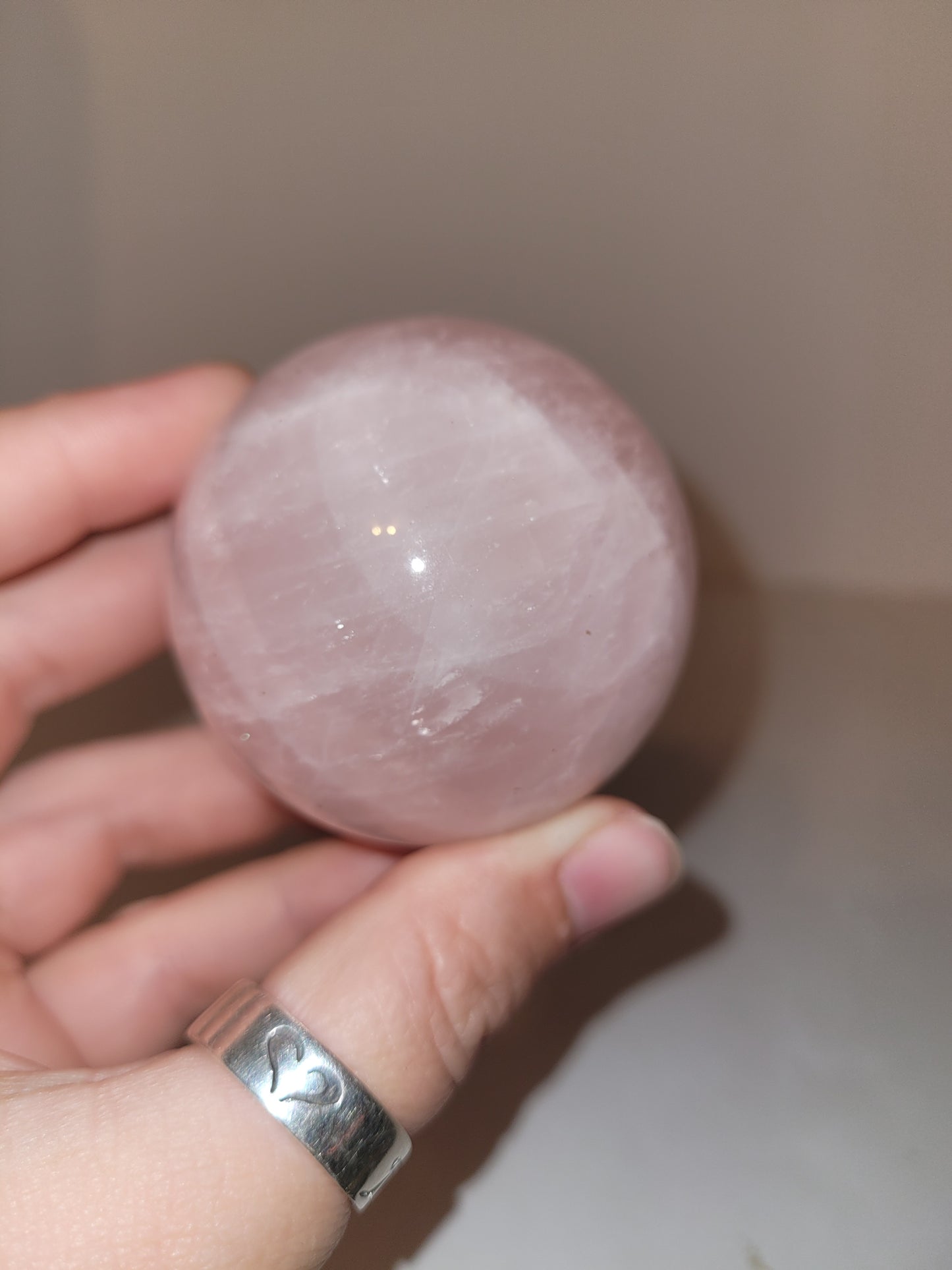 Rose Quartz Sphere 1.7in - 2.1in