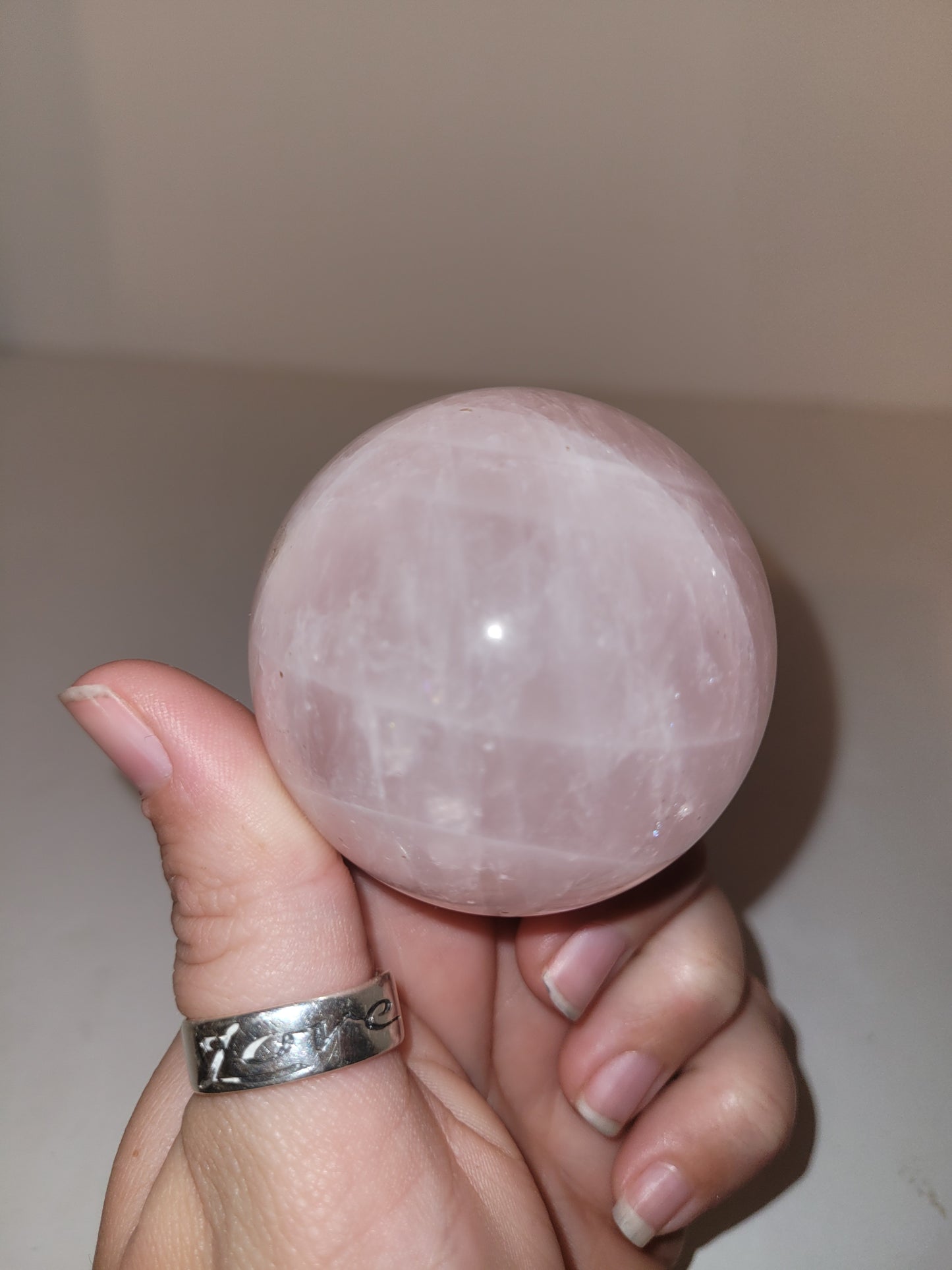 Rose Quartz Sphere 1.7in - 2.1in