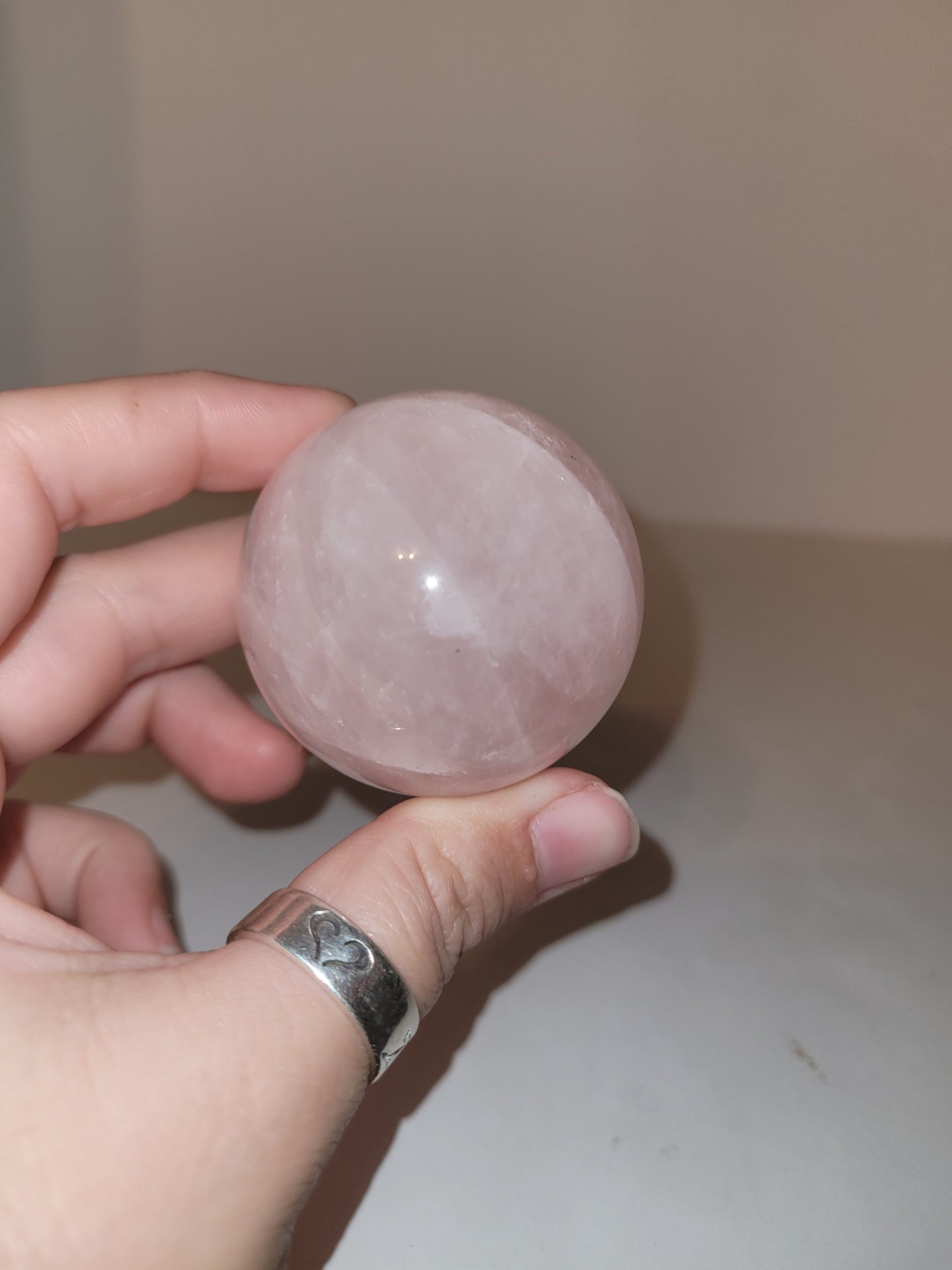 Rose Quartz Sphere 1.7in - 2.1in