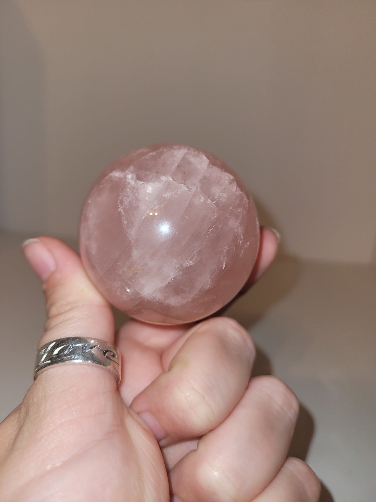 Rose Quartz Sphere 1.7in - 2.1in