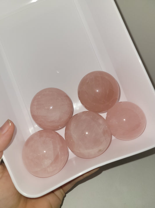 Rose Quartz Sphere 1.7in - 2.1in