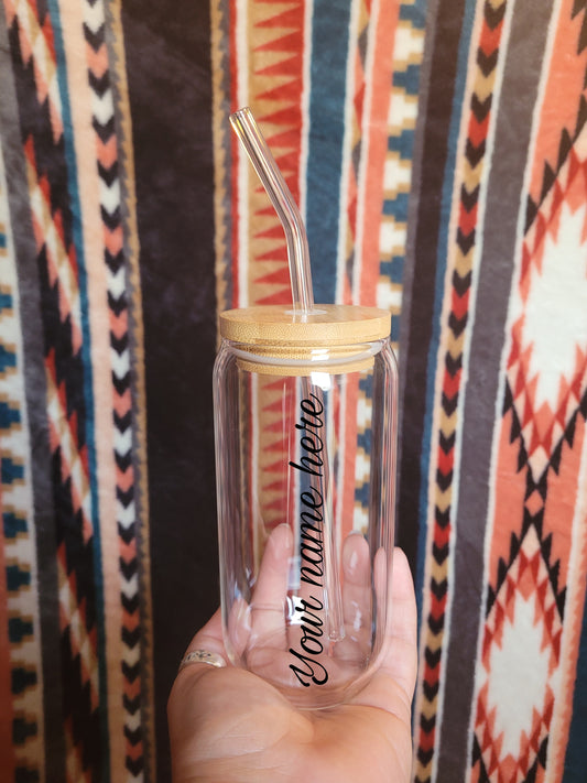 Customizable Glass Cup (Name Only)
