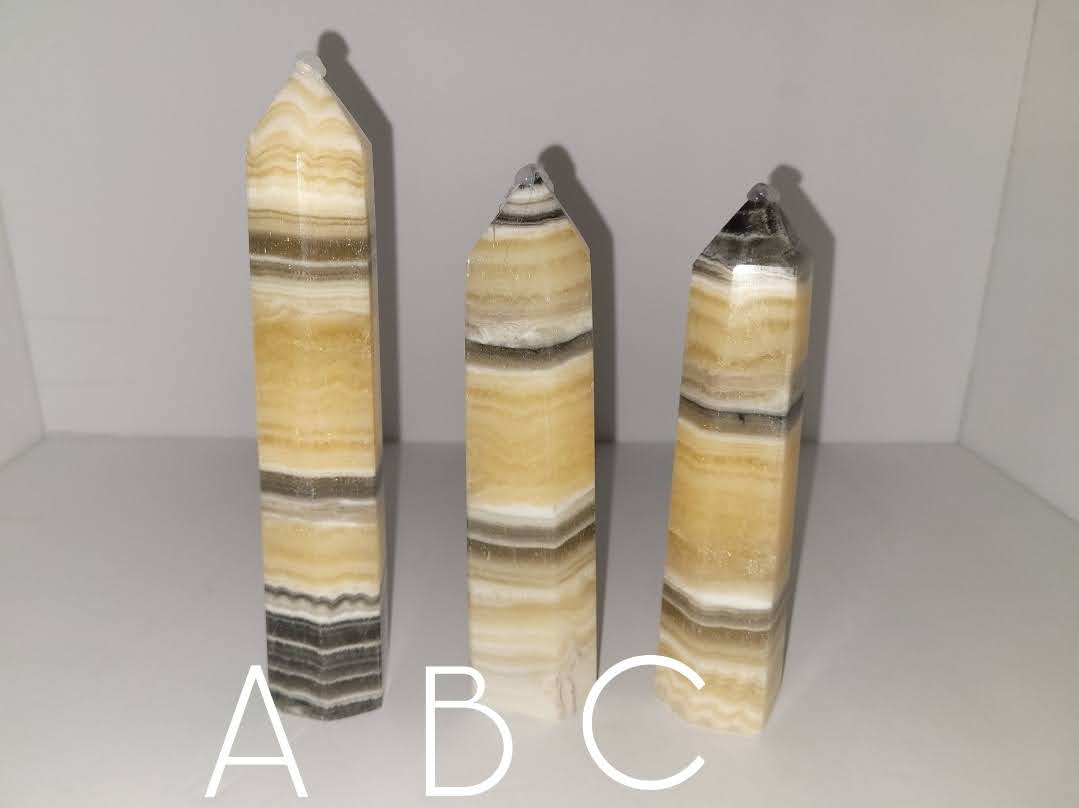 Black Banded Orange Calcite Tower
