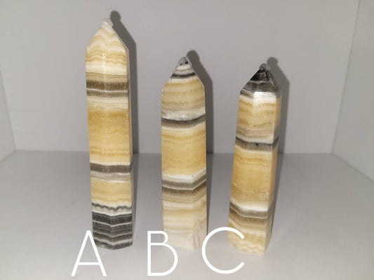 Black Banded Orange Calcite Tower