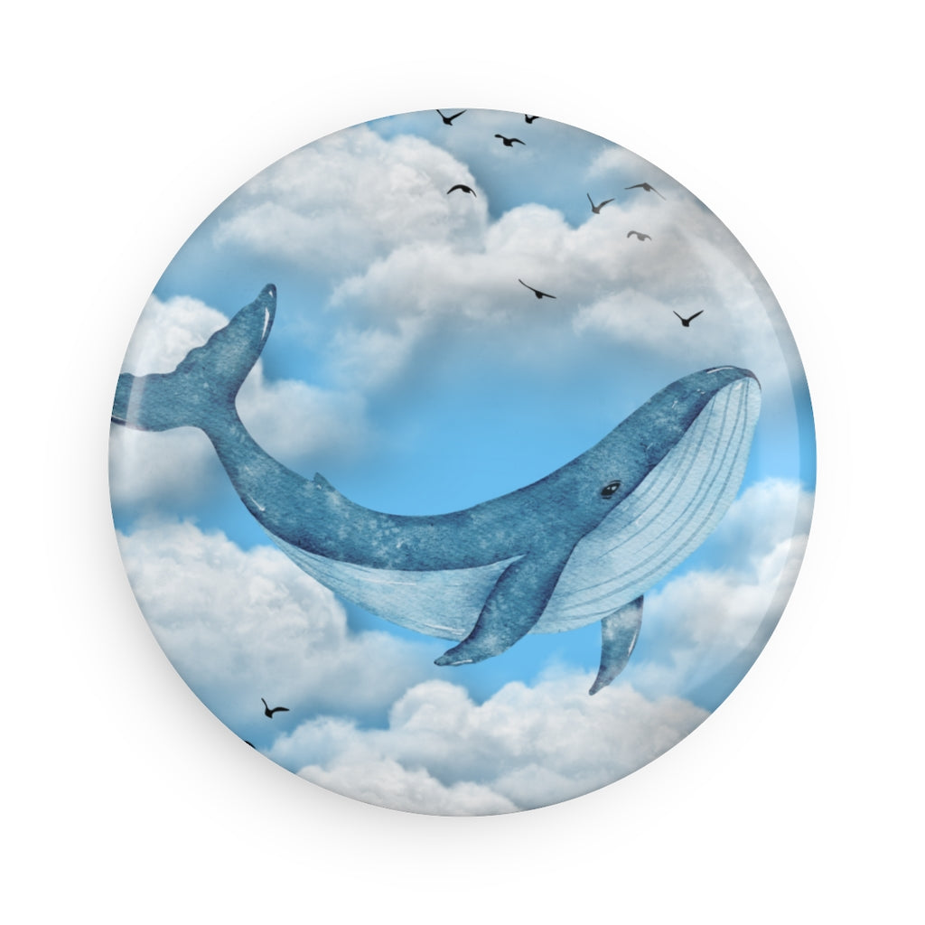 Round Button Magnet in the design Day Whale