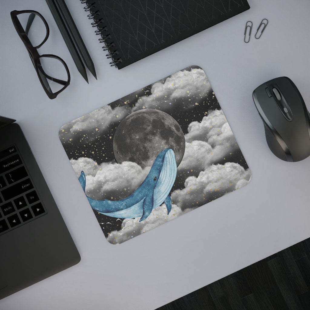 Desk Mouse Pad in the design Moon Whale